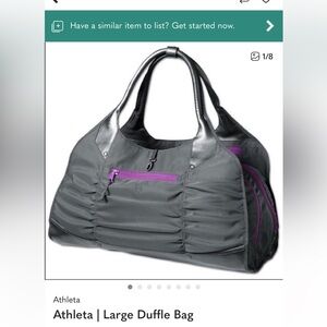 Athleta Gray and Purple Tote  sport duffle Bag